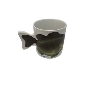 Vintage Largemouth Bass Fish Mug Tail Handle Coffee Cup Novelty Fishing Gift